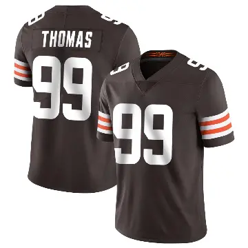 ＃99 Men's Cameron Thomas Brown Limited Cleveland Browns Team Color Vapor Untouchable Jersey