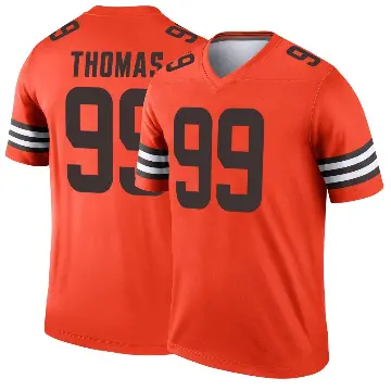 ＃99 Men's Cameron Thomas Orange Legend Cleveland Browns Inverted Jersey
