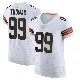 ＃99 Men's Cameron Thomas White Elite Cleveland Browns Vapor Jersey