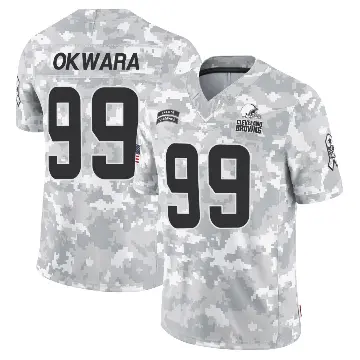 ＃99 Men's Julian Okwara Arctic Camo Limited Cleveland Browns 2024 Salute to Service Jersey