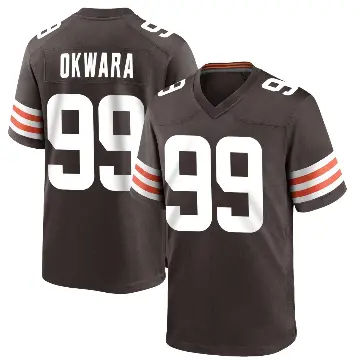 ＃99 Men's Julian Okwara Brown Game Cleveland Browns Team Color Jersey