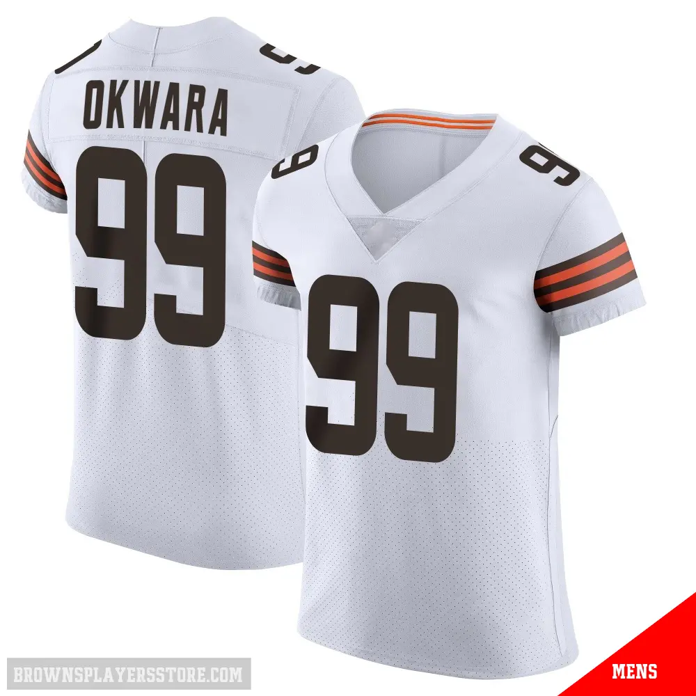 ＃99 Men's Julian Okwara White Elite Cleveland Browns Vapor Jersey