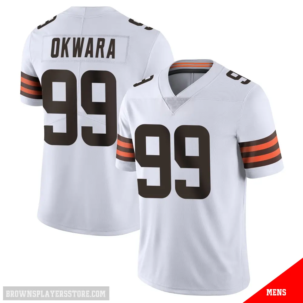 ＃99 Men's Julian Okwara White Limited Cleveland Browns Vapor Untouchable Jersey