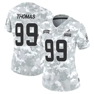 ＃99 Women's Cameron Thomas Arctic Camo Limited Cleveland Browns 2024 Salute to Service Jersey