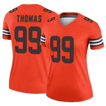 ＃99 Women's Cameron Thomas Orange Legend Cleveland Browns Inverted Jersey