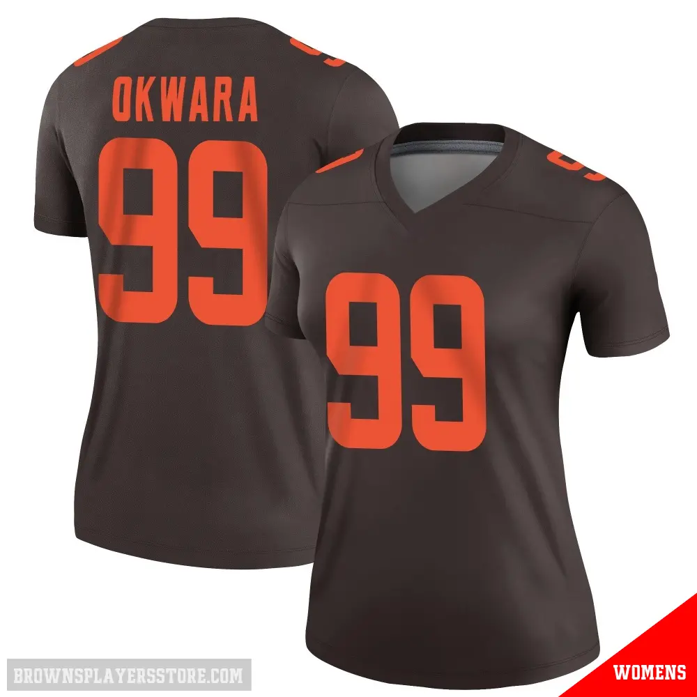＃99 Women's Julian Okwara Brown Legend Cleveland Browns Alternate Jersey