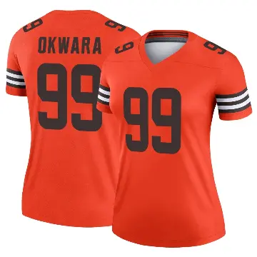 ＃99 Women's Julian Okwara Orange Legend Cleveland Browns Inverted Jersey