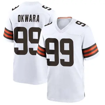 ＃99 Youth Julian Okwara White Game Cleveland Browns Jersey