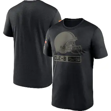 Men's Black Cleveland Browns 2020 Salute to Service Team Logo Performance T-Shirt