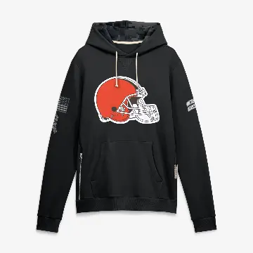 Men's Black Cleveland Browns 2026 Salute to Service Sideline Dri-FIT Pullover Hoodie