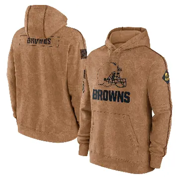 Men's Brown Cleveland Browns 2023 Salute to Service Club Pullover Hoodie