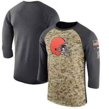 Men's Camo/Anthracite Legend Cleveland Browns Salute to Service 2017 Sideline Performance Three-Quarter Sleeve T-Shirt