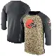 Men's Camo/Anthracite Legend Cleveland Browns Salute to Service 2017 Sideline Performance Three-Quarter Sleeve T-Shirt
