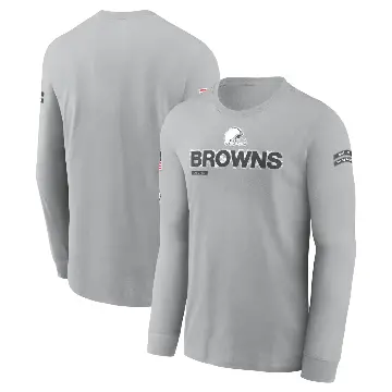 Men's Gray Cleveland Browns 2024 Salute To Service Long Sleeve T-Shirt