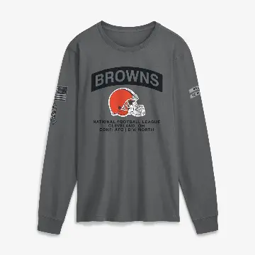 Men's Gray Cleveland Browns 2026 Salute to Service Long Sleeve T-Shirt