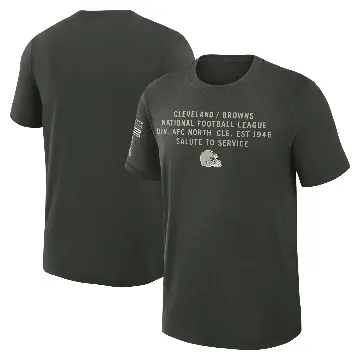 Men's Green Cleveland Browns Dark 2025 Salute to Service Sideline Slub T-Shirt