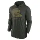 Men's Green Cleveland Browns Forest 2025 Salute to Service Sideline Lightweight Long Sleeve Hooded Pullover T-Shirt