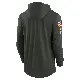 Men's Green Cleveland Browns Forest 2025 Salute to Service Sideline Lightweight Long Sleeve Hooded Pullover T-Shirt
