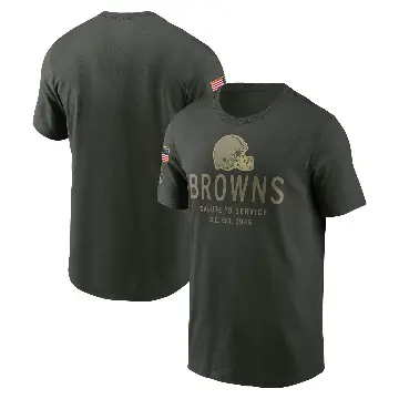 Men's Green Cleveland Browns Forest 2025 Salute to Service Sideline T-Shirt