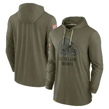 Men's Olive Cleveland Browns 2022 Salute to Service Tonal Pullover Hoodie