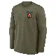 Men's Olive Cleveland Browns 2025 Salute to Service Sideline Coaches Long Sleeve T-Shirt