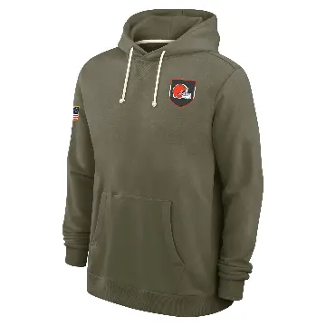 Men's Olive Cleveland Browns 2025 Salute to Service Sideline Hoodie
