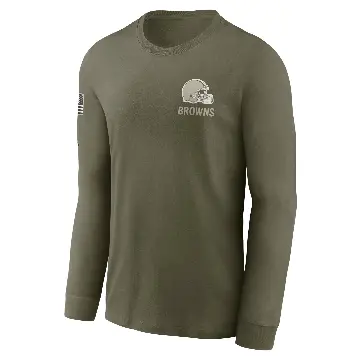 Men's Olive Cleveland Browns 2025 Salute to Service Sideline Long Sleeve T-Shirt