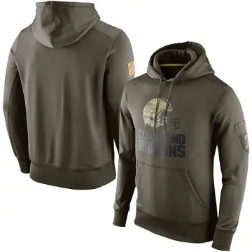 Men's Olive Cleveland Browns Salute to Service KO Performance Hoodie