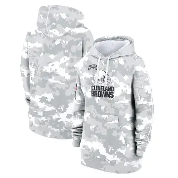 Women's Arctic Camo Cleveland Browns 2024 Salute To Service Club Fleece Pullover Hoodie