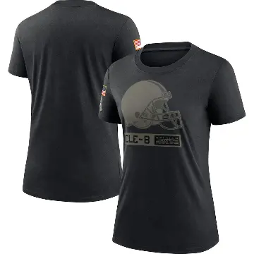 Women's Black Cleveland Browns 2020 Salute To Service Performance T-Shirt