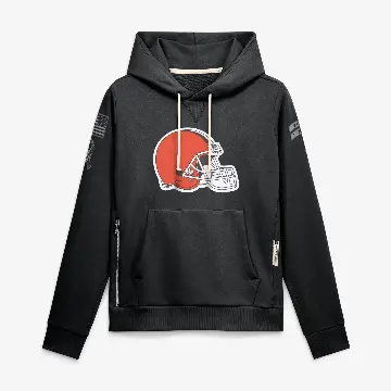Women's Black Cleveland Browns 2026 Salute to Service Sideline Dri-FIT Pullover Hoodie