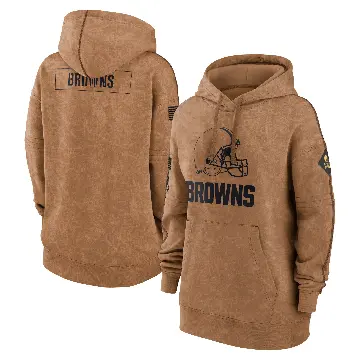 Women's Brown Cleveland Browns 2023 Salute to Service Pullover Hoodie
