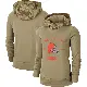 Women's Cleveland Browns Khaki 2019 Salute to Service Therma Pullover Hoodie