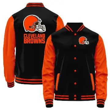 Youth Orange Cleveland Browns Black Full-Snap Jacket